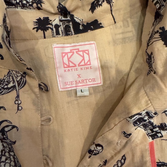 Sue Sartor/Katie Kime  
Pinky Beige flounce dress w/ salmon Accents - Picture 3 of 9